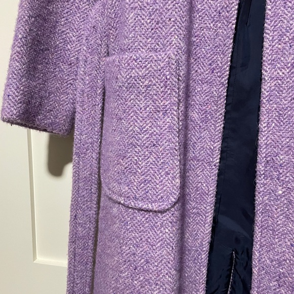J.Crew Collection Italian Herringbone Wrap Coat in Dusty Violet - Picture 8 of 12